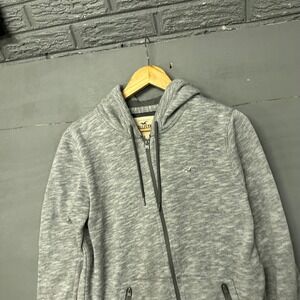 Hollister California Gray Marled Full Zip Hoodie Sweatshirt Size S